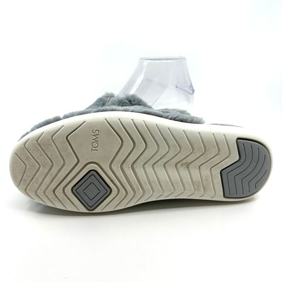 Toms Alpargata Mule Slippers WMNS 5.5 Blue/Grey Faux Fur Mallow Slip On Shoe - Picture 7 of 8